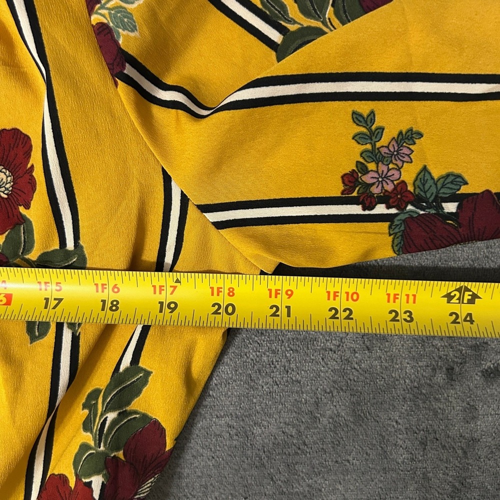 Live 4 Truth Floral Dress Womens L Yellow Button Front Handkerchief Hem Boho - Picture 8 of 11